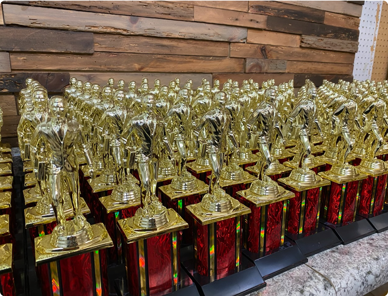 A shelf of trophies image