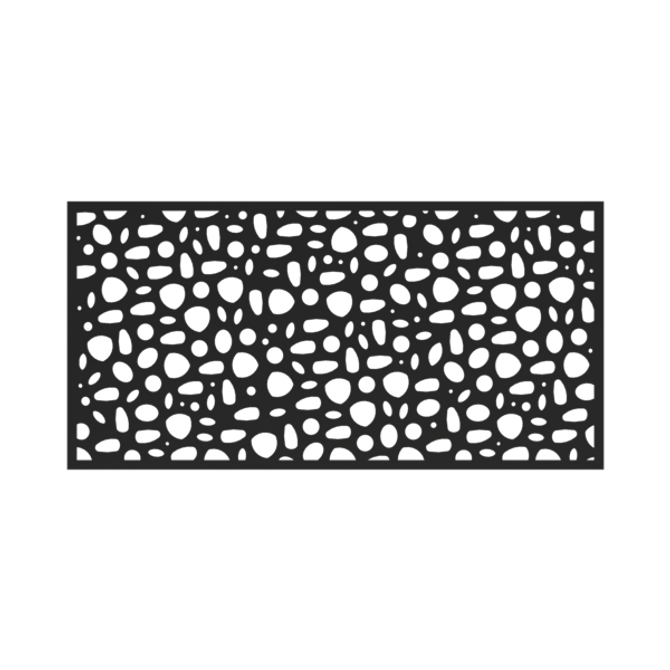 River Rock Decorative Screen Panel 3ft. x 6ft. Black