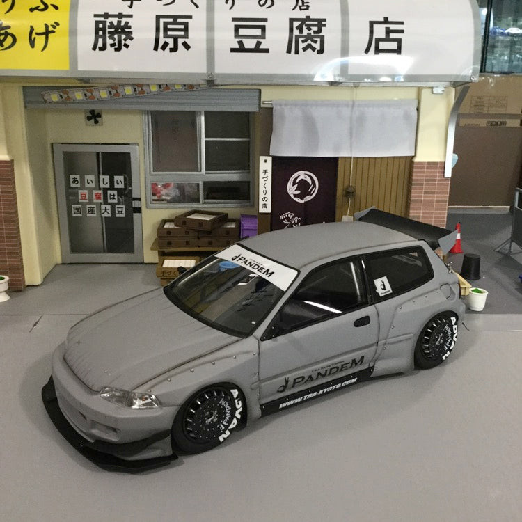 Ignition Model 1:18 Pandem Honda Civic EG6 (After Fight Grey