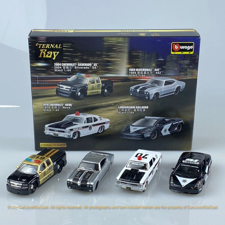 Bburago 1:64 Police 4 in 1 pack (15494) Diecast Car Model