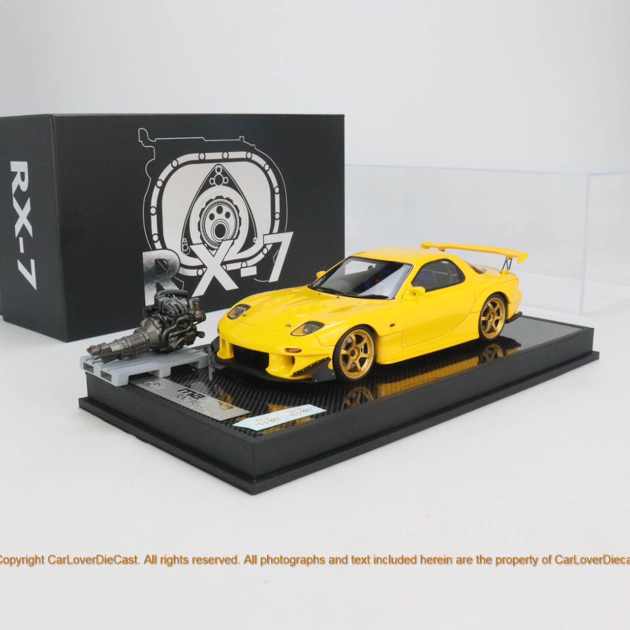 Polar Master 1:18 Mazda RX-7 Yellow Free with 1:18 Engine