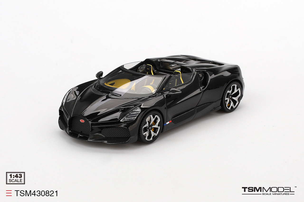 TSM Model 1:43 Bugatti W16 Mistral Black (TSM430821) Resin Car
