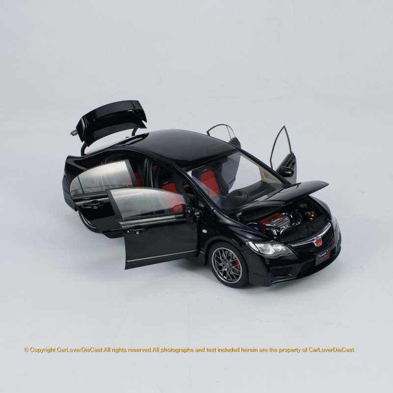 Well 1:18 Honda Civic Type R (FD2) Black Diecast Full Open