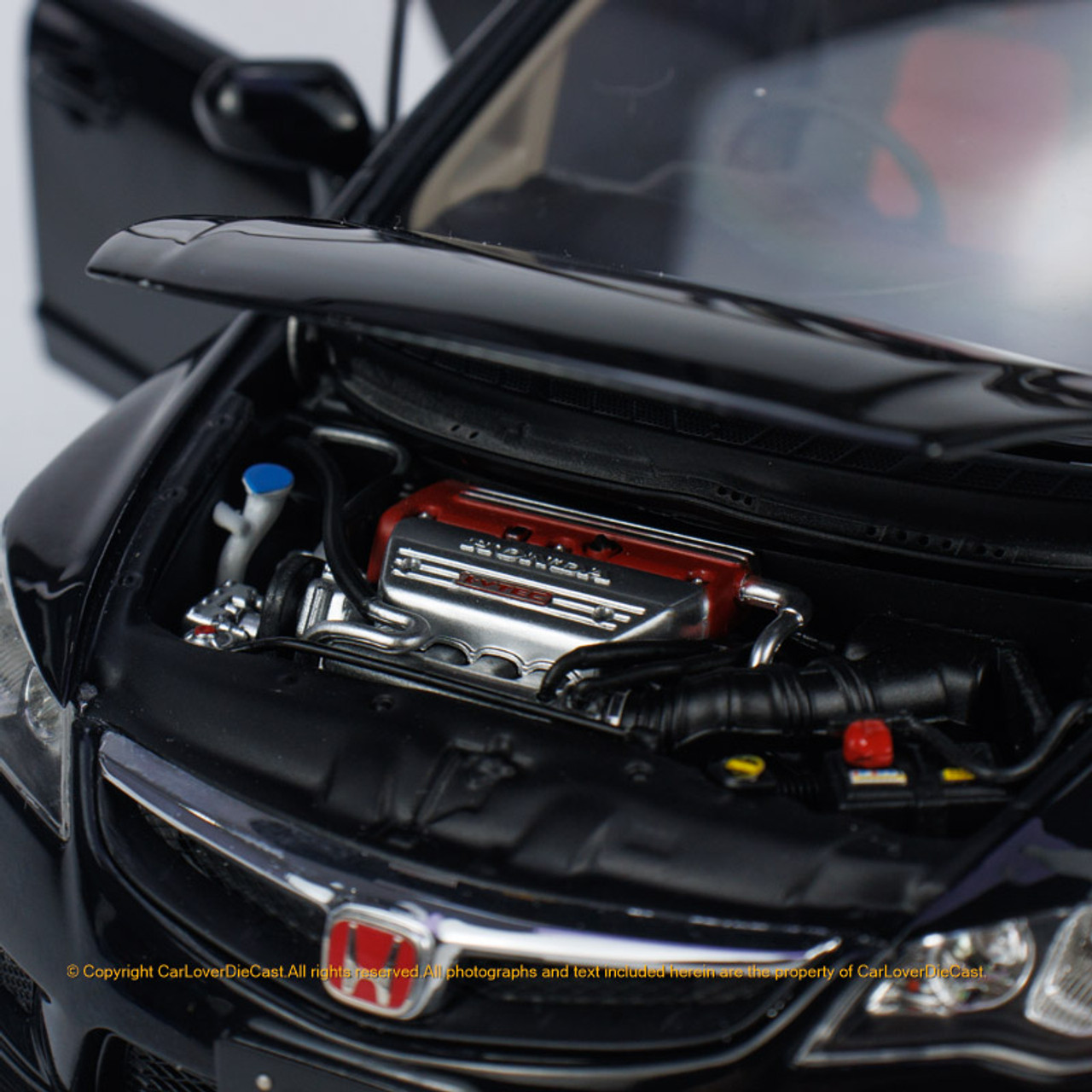 Well 1:18 Honda Civic Type R (FD2) Black Diecast Full Open