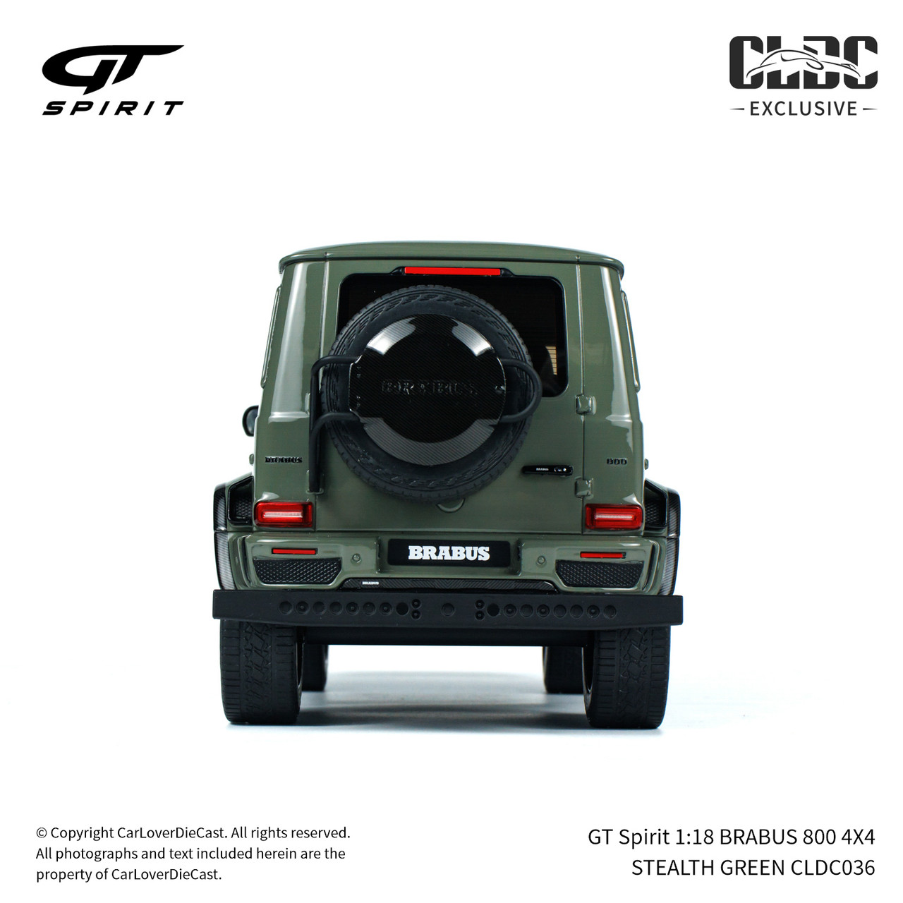 GT Spirit 1:18 BRABUS 800 4X4 STEALTH GREEN With Display Case