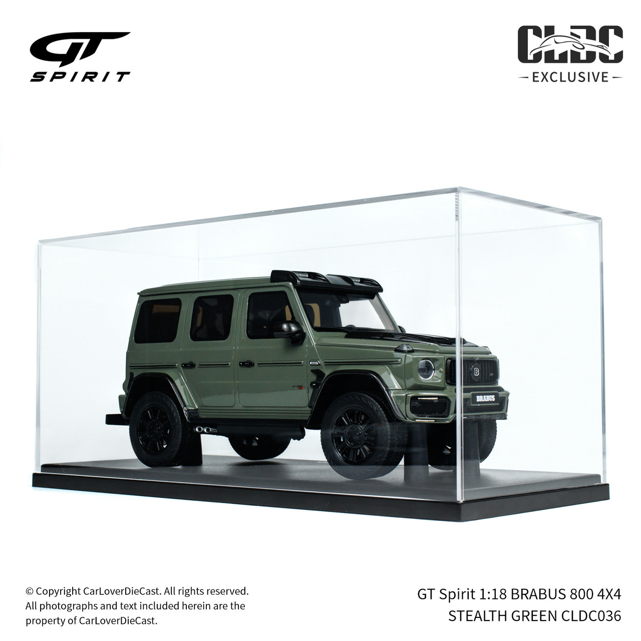 GT Spirit 1:18 BRABUS 800 4X4 STEALTH GREEN With Display Case