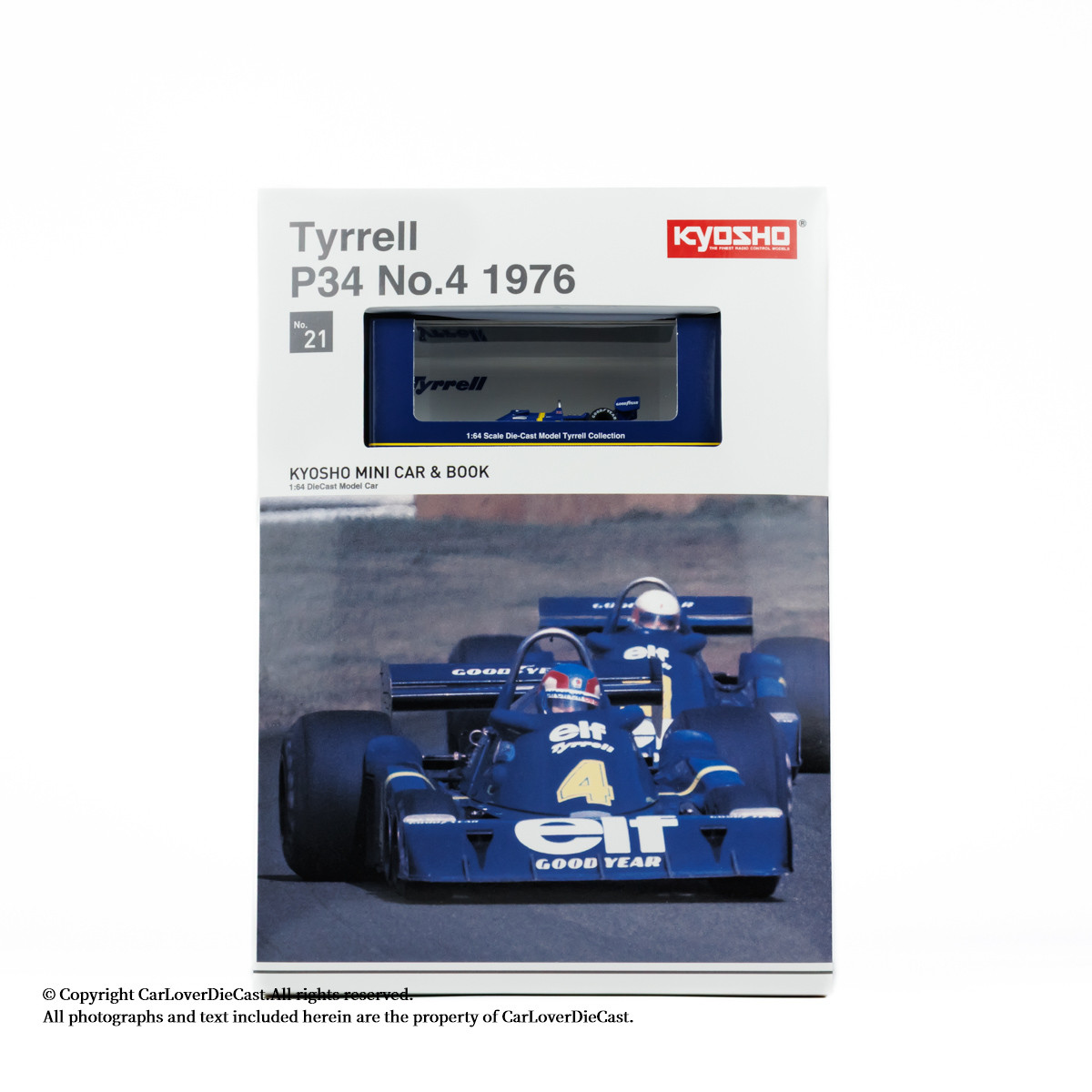 Kyosho 1:64 Tyrrell P34 No.4 1976 Diecast Car Model With Book