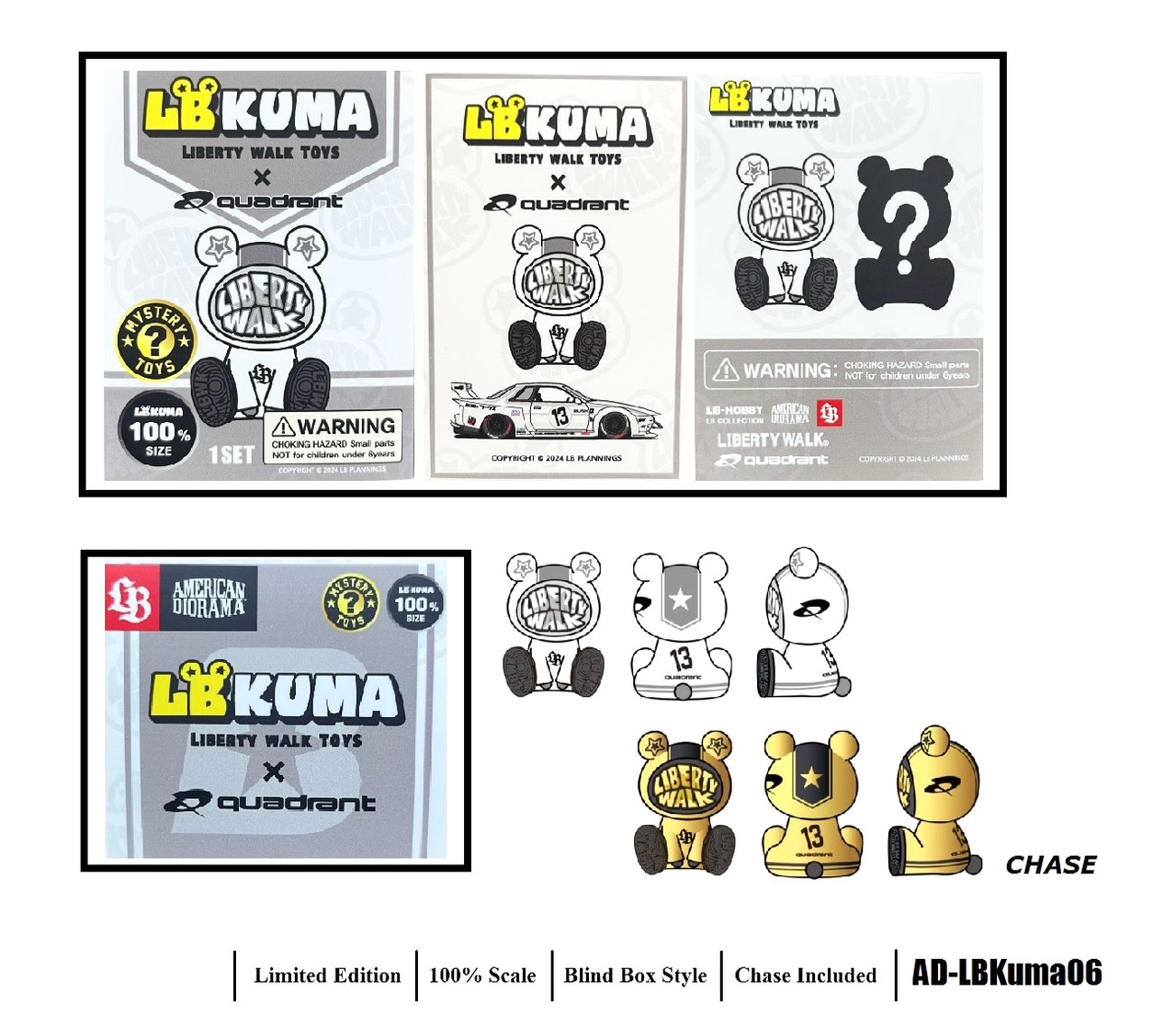 American Diorama Liberty Walk LB Kuma 100% Blind box (AD-LBKuma06