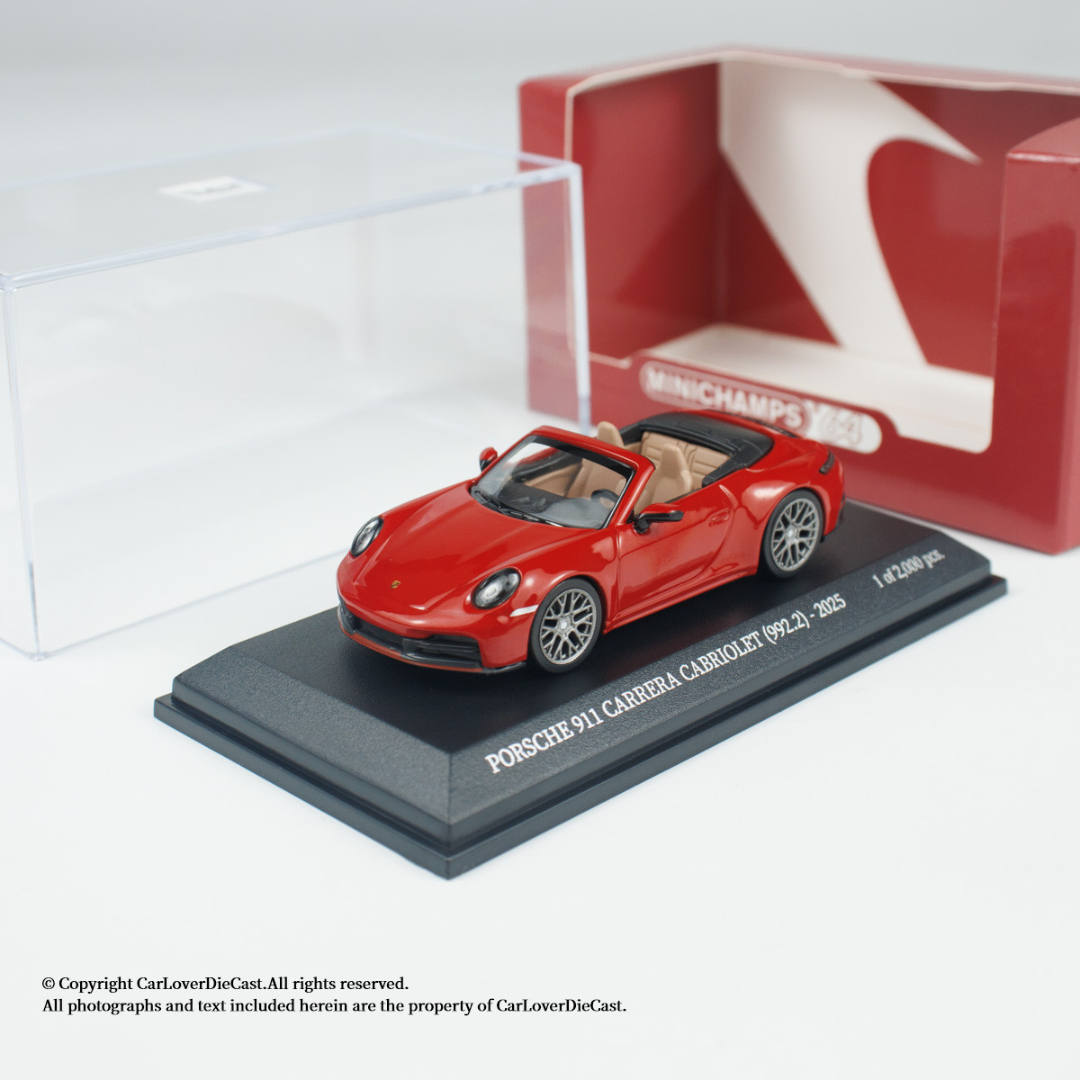 【未使用品】MINICHAMPS PORSCHE 911 CARRERA MINICHAMPS 1:64 PORSCHE 911 (992.2) CARRERA CABRIOLET - 2025
