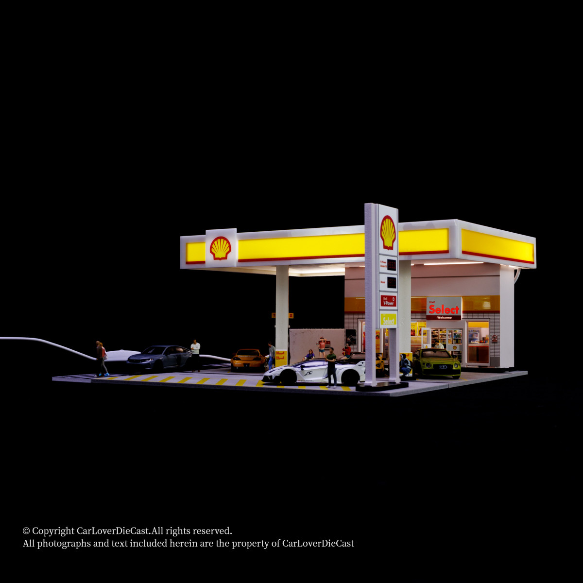 G-Fans 1:64 Shell Gas Station Architectural Diorama (710035