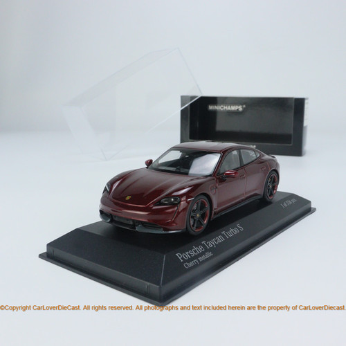 MINICHAMPS 1:43 PORSCHE TAYCAN TURBO S - 2020 RED METALLIC (410068474) Diecast Car Model Available Now