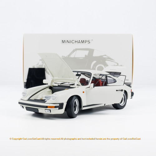 MINICHAMPS 1:18 PORSCHE 911 CARRERA COUPE 3.2 - 1983 - WHITE / ORANGE (100063024/100063025) Diecast Car Model Available Now