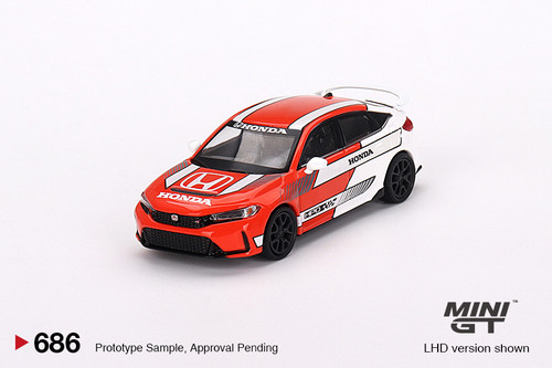 Mini GT 1:64 Honda Civic Type R 2023 Pace Car Red (MGT00686-L) Diecast Car Modle Available in February 2024 Pre Order Now