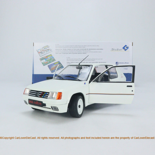 Solido 1:18 PEUGEOT 205 MK.1 RALLYE WHITE 1988 (S1801701) Diecast Car Model Available Now