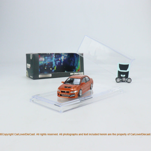 BM creations 1/64 Mitsubishi Lancer EVO VII -Custom Orange - JDM - LHD/RHD (64B0131/64B0130) diecast car model available now