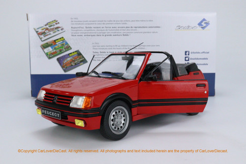 Solido 1:18 PEUGEOT 205 GTI MK1 CABRIOLET - ROUGE VALLELUNGA - 1989 Doors Openable (S1806201) Diecast car model available now