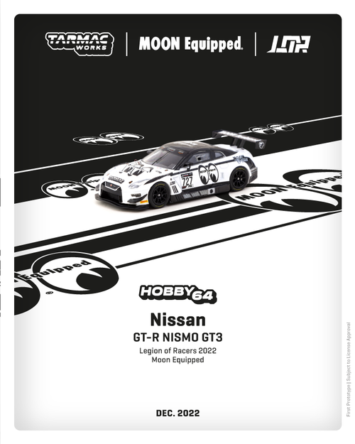 Tarmac Works 1/64 Nissan GT-R NISMO GT3 Legion of Racers 2022  Moon Equipped ( T64-035-ME ) available in DEC 2022 Pre-order now