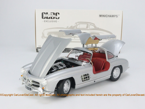 MINICHAMPS 1:18 Mercedes-Benz 300SL (W198I ) 1954 CLDC Exclusive White with Red Interior order while stock last (183039005)  Diecast Car Model Available now