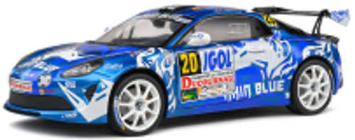 Solido 1:18 ALPINE A110 RALLYE #20 BLUE #20 F.DELECOUR / J-R.GUIGONNET RALLYE DU VAR 2021 (S1801623) Diecast Car Model Available in February 2024 Pre Order Now