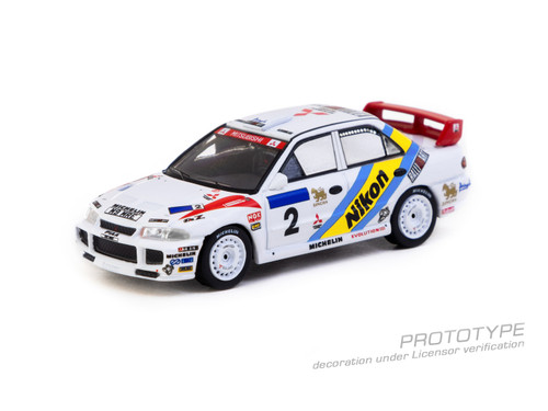 Tarmac Works 1:64 Mitsubishi Lancer Evolution III Hong Kong-Beijing Rally 1995 Winner (T64G-050-95HKBR02) Diecast Car Model Available In January 2025 Pre Order Now