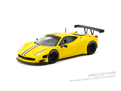 Tarmac Works 1:64 Ferrari 458 Italia GT3 Yellow (T64R-073-YL) Diecast Car Model Available In January 2025 Pre Order Now