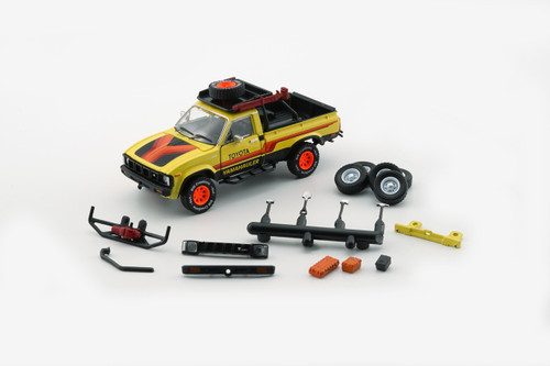 BM Creations 1:64 Toyota 1980 Hilux N60 , N70-Yellow w/Accessory (64B0385) Diecast Car Model Available In September 2024 Pre Order Now