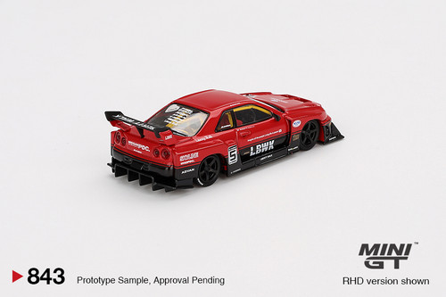 Mini GT 1:64 Nissan LB-ER34 Super Silhouette SKYLINE Red/Black (MGT00843) Diecast Car Model Available In January 2025 Pre Order Now