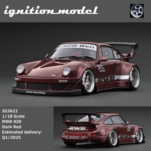 Ignition Model 1:18 RWB 930 Dark Red (IG3622) Resin Car Model Available In Q1 2025 Pre Order Now