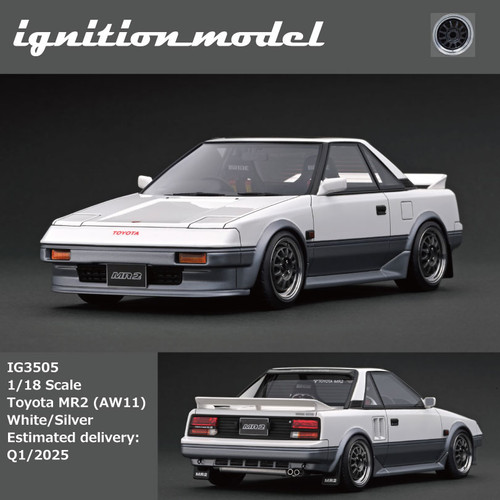 Ignition Model 1:18 Toyota MR2 (AW11) White/Silver / Gun Metallic/Silver (IG3505/ IG3506) Resin Car Model Available In Q1 2025 Pre Order Now