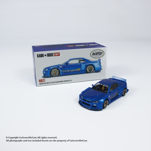 Kaido House x Mini GT 1:64 Nissan Skyline GT-R (R34) Kaido Works (V2 Aero) SHINJUKU V2 (KHMG158) Diecast Car Model Available Now