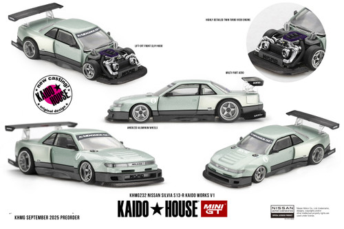 Kaido House x Mini GT 1:64 Nissan Silvia S13-R KAIDO WORKS V1 (KHMG232-CH) Diecast Car Model Available In January 2026 Pre Order Now