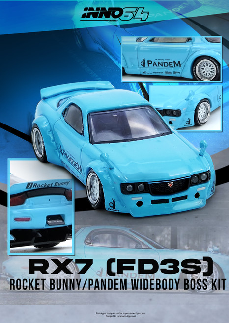 INNO 1:64 PANDEM ROCKET BUNNY RX7 (FD3S) Tiffany Blue (IN64-RX7FDP-TIFBLU) Diecast Car Model Available In November 2025 Pre Order Now