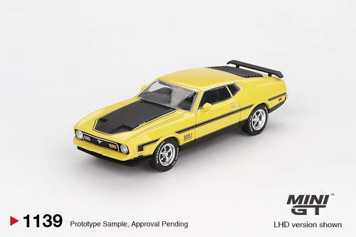 Mini GT 1:64 Ford Mustang Mach1 Grabber Yellow (MGT01139) Diecast Car Model Available In January 2026 Pre Order Now