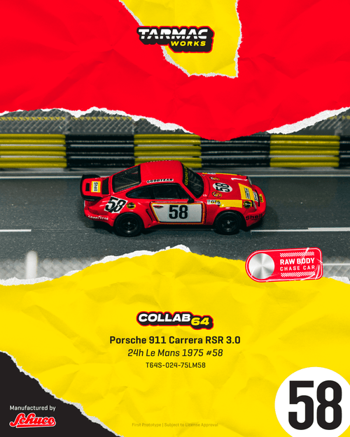 Tarmac Works 1:64 Porsche 911 Carrera RSR 3.0 24h Le Mans 1975 #58 (T64S-024-75LM58) Diecast Car Model Available In April 2026 Pre Order Now