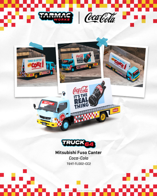 Tarmac Works 1:64 Mitsubishi Fuso Canter - Advertisement Truck COCA- COLA (T64T-TL002-CC2) Diecast Car Model Available In May 2026 Pre Order Now