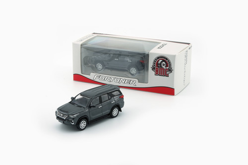 BM Creations 1:64 Toyota Fortuner 2018 - Dark Gray Silver RHD / LHD (64B0475/64B0476) Diecast Car Model Available Now
