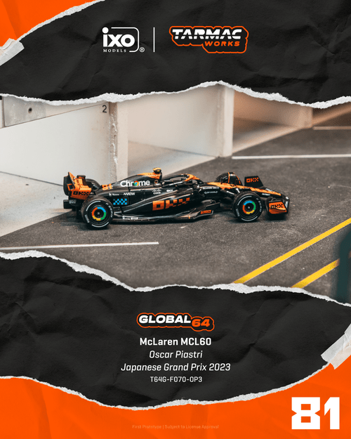 Tarmac Works 1:64 McLaren MCL60 Japanese Grand Prix 2023 (T64G-F070-OP3) Diecast Car Model Available In June 2026 Pre Order Now