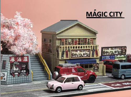 Magic City 1:64 Izakaya & Sakura Parking Lot Scene (110084) Available In April 2026 Pre Order Now