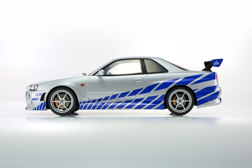 Kyosho 1:12 Nissan Skyline R34 GT-R 2001 "Fast & Furious" Silver/Blue Stripes (KSR12007A) Diecast Car Model Available In April 2026 Pre Order Now