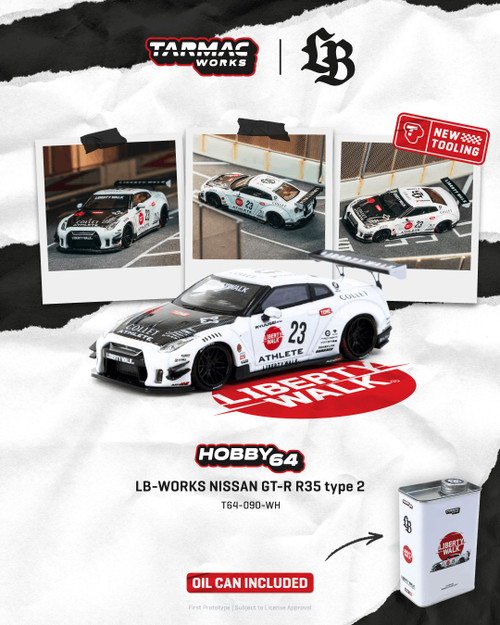 Tarmac Works 1:64 LB-WORKS NISSAN GT-R R35 type 2 White (T64-090-WH) Diecast Car Model Available In June 2026 Pre Order Now