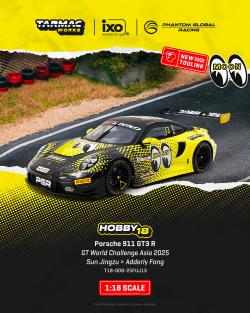 Tarmac Works 1:18 Porsche 911 GT3 R GT World Challenge Asia 2025 (T18-008-25FUJ13) Diecast Car Model Available In June 2026 Pre Order Now