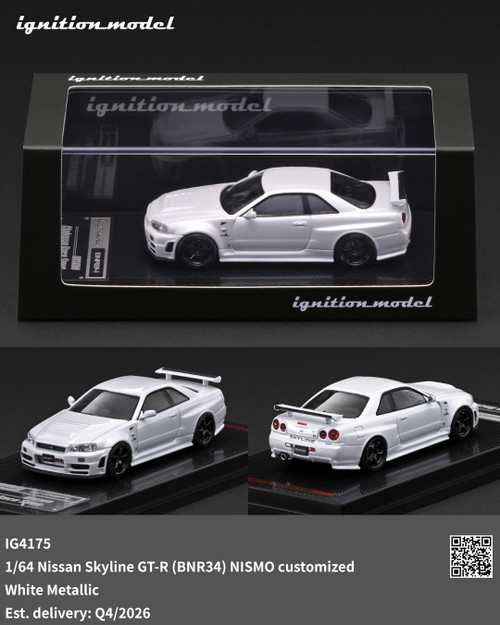 Ignition Model 1:64 Nissan Skyline GT-R (BNR34) NISMO customized (IG4174-IG4176) Resin Car Model Available In Q4 2026 Pre Order Now