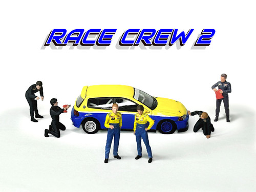 American Diorama 1:64 Figure Set - Race Crew 2 (AD-2438) Diecast Model Available In June 2026 Pre Order Now