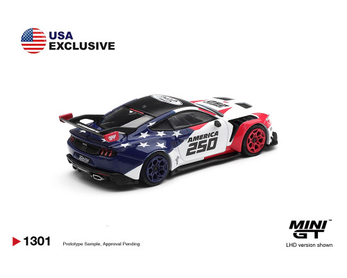Mini GT 1:64 Ford Mustang GTD  America 250 USA Exclusive LHD (MGT01301-BLCH) Diecast Car Model Available In June 2026 Pre Order Now