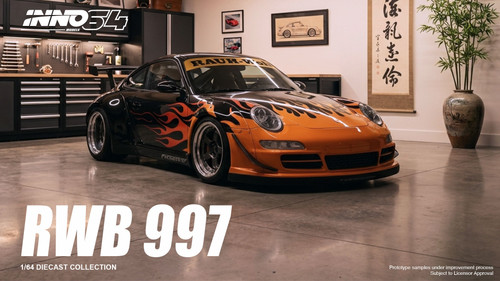 INNO 1:64 RWB 997 Orange Burning Flame (IN64-RWB997-OBF) Diecast Car Model Available In June 2026 Pre Order Now