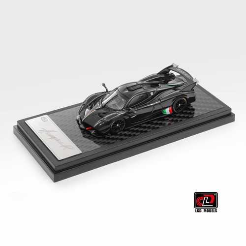 LCD 1:64 Pagani Huayra R Gloss Black Carbon With Italian Livery (LCD64028-CBI) DieCast Car Model Available In August 2026 Pre Order Now