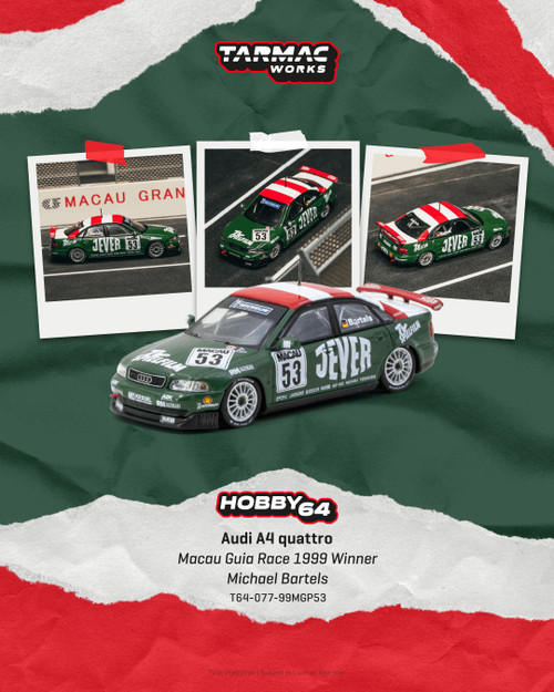 Tarmac Works 1:64 Audi A4 quattro (T64-077-99MGP53) Diecast Car Model Available In September 2026 Pre Order Now