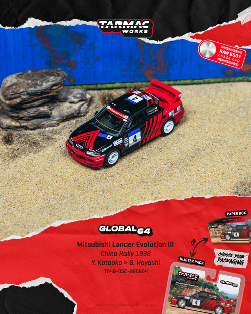 Tarmac Works 1:64 Mitsubishi Lancer Evolution III (T64G-050-98CR04) Diecast Car Model Available In October 2026 Pre Order Now