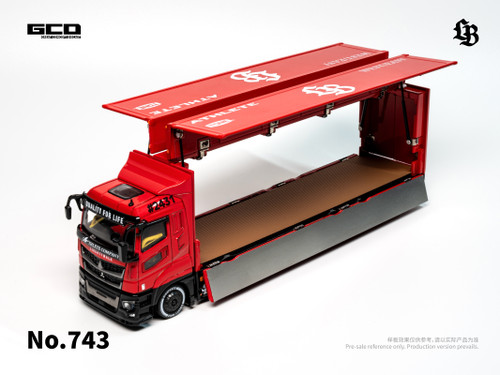 GCD 1:64 Mitsubishi Fuso Truck Super Silhouette Red/Black (KS-073-743) Diecast Car Model Available In December 2026 Pre Order Now