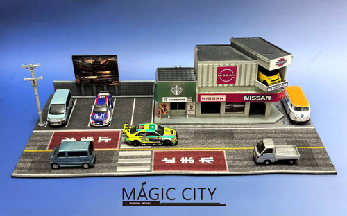 Magic City 1:64 Japanese NISSAN Tuning Shop & Starbucks (110093) Available In October 2026 Pre Order Now